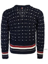 Donegal Cable Classic Wool Cardigan Navy - THOM BROWNE - BALAAN 4