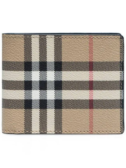 Check Slim Bifold Leather Half Wallet Beige - BURBERRY - BALAAN 2