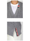 Cable Knitwear Virgin Wool Cardigan Grey - THOM BROWNE - BALAAN 6