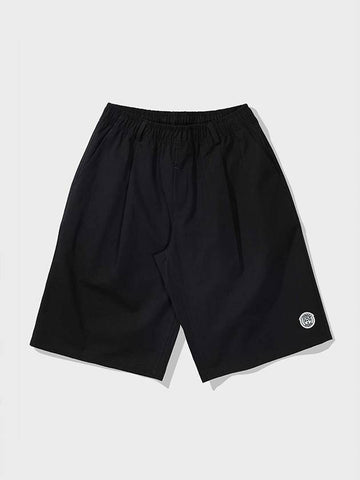 Washed Cotton Half Banding Pants Black - FFEFF STUDIO - BALAAN 1