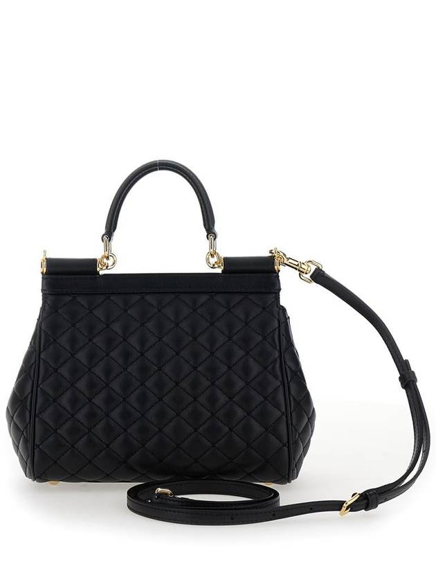 'Sicily Medium' Black Handbag With Logo Plaque In Quilted Leather Woman - DOLCE&GABBANA - BALAAN 2