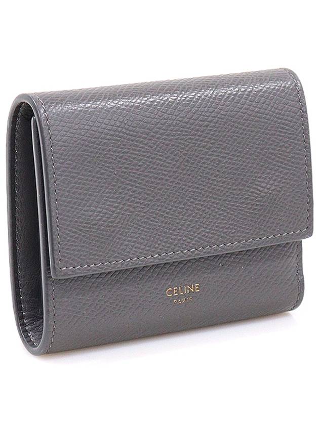 Celine 10B573BEL Gray Grain Calfskin 3 Stage Tri Fold Small Bicycle Wallet - CELINE - BALAAN 3