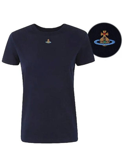 Embroided ORB Peru Short Sleeve T-Shirt Navy - VIVIENNE WESTWOOD - BALAAN 2