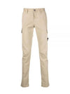 Men's Wappen Patch Cargo Straight Pants Beige - STONE ISLAND - BALAAN 2