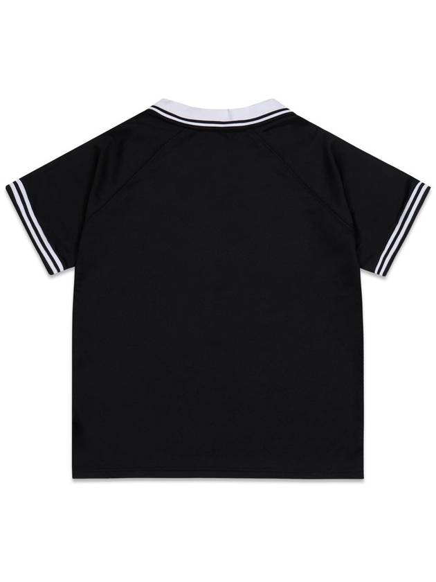 Logo V-neckline Short Sleeve T-Shirt Black MMCSS24ST2BK - MACKY - BALAAN 3