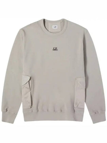 Cotton Fleece Mixed Pocket Sweatshirt Grey - CP COMPANY - BALAAN 2