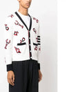 Gem Icons Intarsia Cardigan White - THOM BROWNE - BALAAN 5