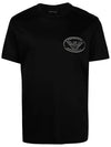 Embroidered Logo Short Sleeve T-Shirt Black - EMPORIO ARMANI - BALAAN 2