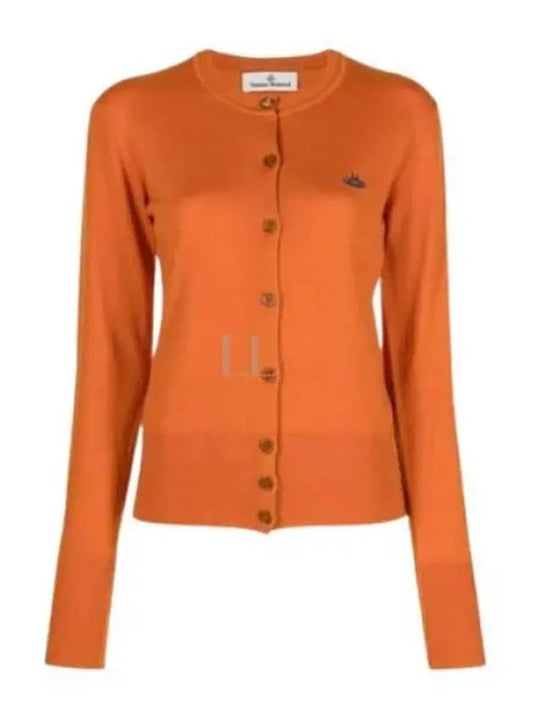 Bea Logo Wool Cardigan Orange - VIVIENNE WESTWOOD - BALAAN 2