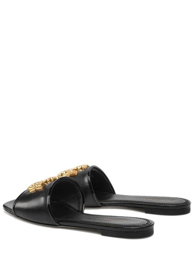 Logo Eleanor Slippers Black - TORY BURCH - BALAAN 3