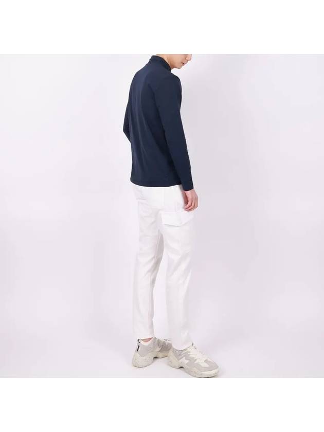 Henry neck navy long sleeve t-shirt TEE172 - IKALOOOK - BALAAN 5