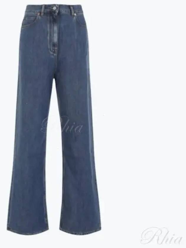 Garavani denim straight pants 5B3DD17X 8MD558 - VALENTINO - BALAAN 2