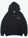 Embroidered small logo two way hooded zip up black - ALEX&AIDEN - BALAAN 2