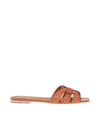 Metal Free Tanning Slide Mule Brown - SAINT LAURENT - BALAAN.