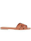 Metal Free Tanning Slide Mule Brown - SAINT LAURENT - BALAAN 1