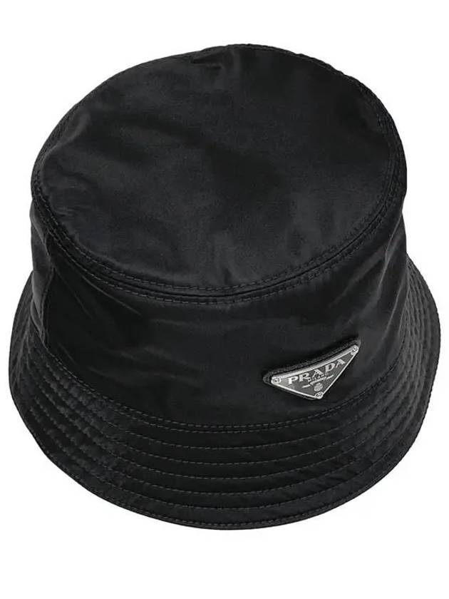 Triangle Logo Re-nylon Bucket Hat Black - PRADA - BALAAN 5