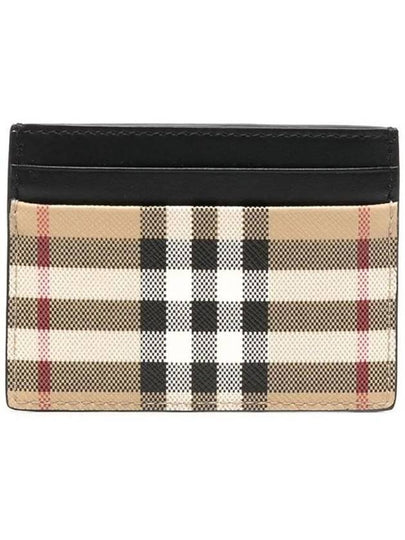 Sandon Check Single Card Wallet Beige - BURBERRY - BALAAN 2