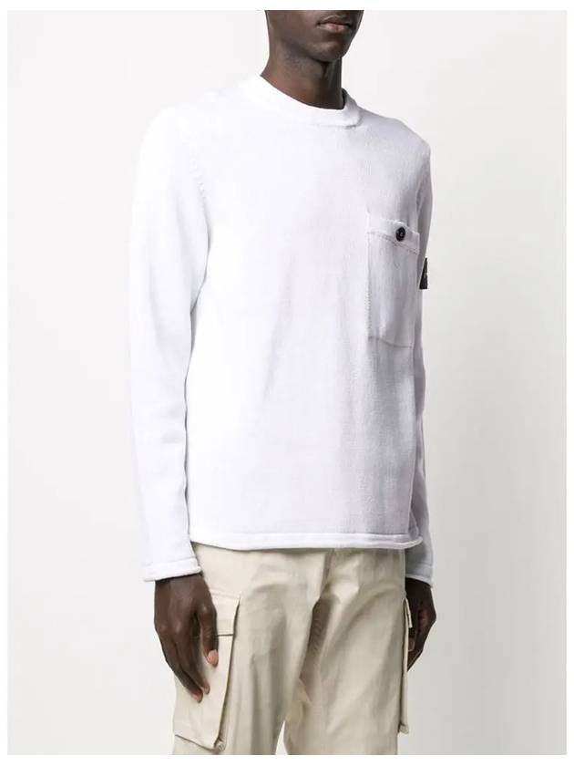 Men's Wappen Cotton Knit Top White - STONE ISLAND - BALAAN 5