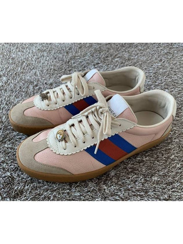 Bee web suede leather sneakers 7 5 265 - GUCCI - BALAAN 1