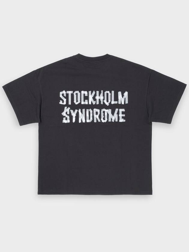 Oversize Fit Paper Tape Tee Charcoal - STOCKHOLM SYNDROME - BALAAN 2