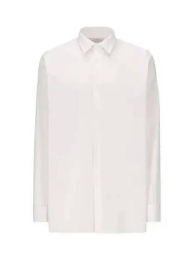 Oversized Cotton Long Sleeved Shirt White - PRADA - BALAAN 2