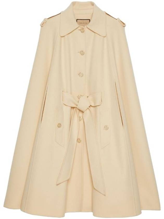 Cape Sleeves Button Up Half Coat Ivory - GUCCI - BALAAN 2