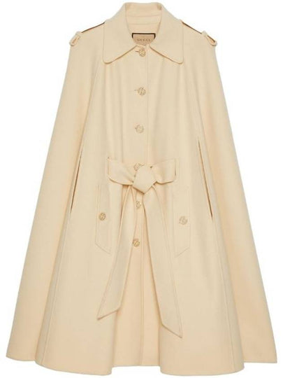 Cape Sleeves Button Up Half Coat Ivory - GUCCI - BALAAN 2