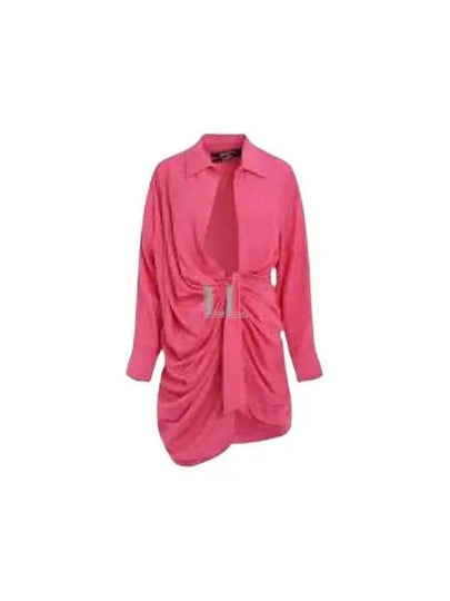 La Robe Bahia Sash Short Dress Fuchsia - JACQUEMUS - BALAAN 2