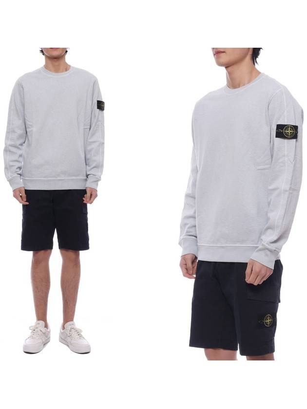 Garment Dyed Malfile Crewneck Sweatshirt Sky Blue - STONE ISLAND - BALAAN 3