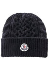 Logo Beanie Black - MONCLER - BALAAN.