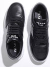 Triangle Logo Leather Low Top Sneakers Black - PRADA - BALAAN 4