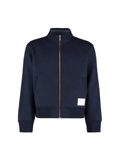 Funnel Neck Zip-Up Jacket Navy - THOM BROWNE - BALAAN 2