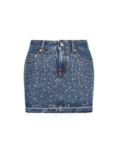 DENIM MINI SKIRT WITH HOTFIX - ALESSANDRA RICH - BALAAN 1