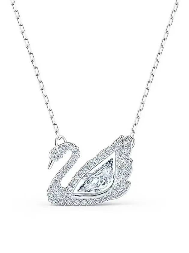 Iconic Swan Pendant Necklace White Silver - SWAROVSKI - BALAAN 3