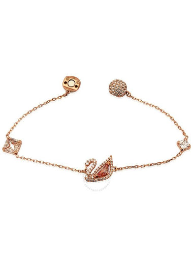 Swarovski Rose Gold-Tone Plated Pink Swan Bracelet, Size Large - SWAROVSKI - BALAAN 1