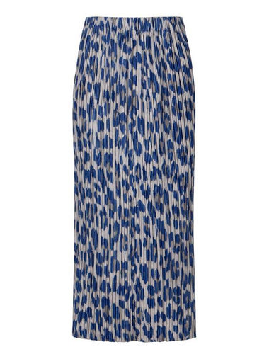 Women s Leopard H Line Pleated Skirt Blue - MONPLISSE - BALAAN 1