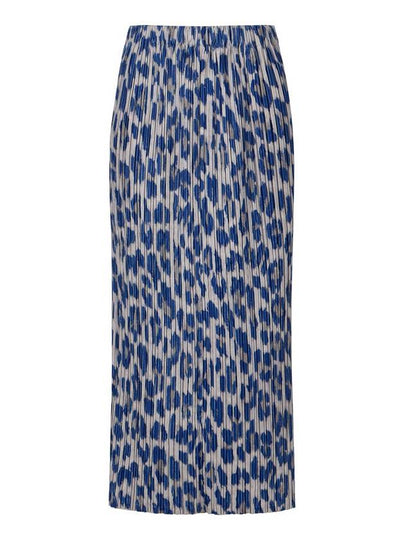 Leopard Pleated H-Line Skirt Blue - MONPLISSE - BALAAN 2