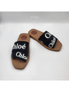 Woody Logo Flat Mule Slippers Black - CHLOE - BALAAN 2