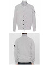 Wappen High Neck Button Up Wool Cardigan Melange Grey - STONE ISLAND - BALAAN 5