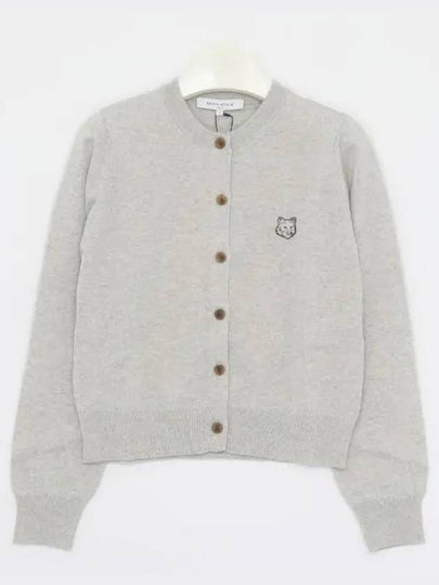 Bold Fox Head Patch Regular Cardigan Grey - MAISON KITSUNE - BALAAN 2