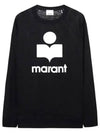 Kieffer Logo Print Linen Long Sleeve T-Shirt Black - ISABEL MARANT - BALAAN 1