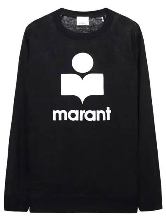 Men's Keeper Logo Print Long Sleeve T-Shirt Black - ISABEL MARANT - BALAAN 1