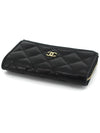 CH Classic Caviar Zipper Holder Wallet Black Gold CH41WT012 - CHANEL - BALAAN 5