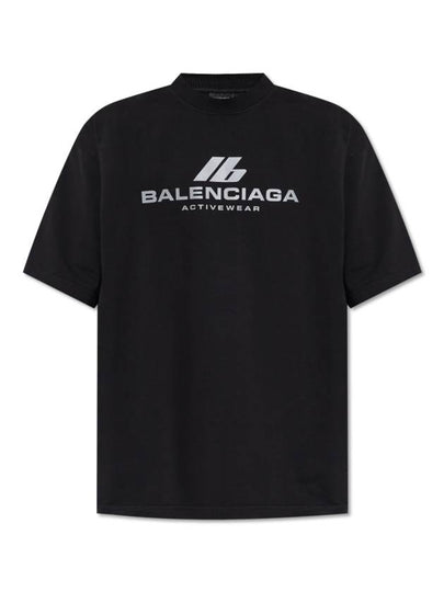 Activewear Medium Fit Short Sleeve T-Shirt Black - BALENCIAGA - BALAAN 2