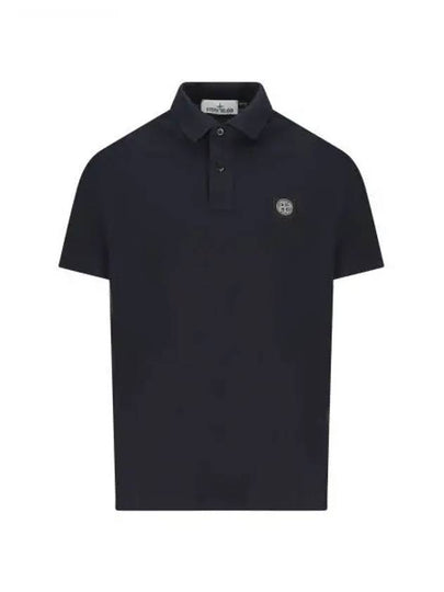 Pique Stretch Cotton Short Sleeve Polo Shirt Navy - STONE ISLAND - BALAAN 2