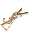 Snake Textured Monogram Brooch Gold - SAINT LAURENT - 3