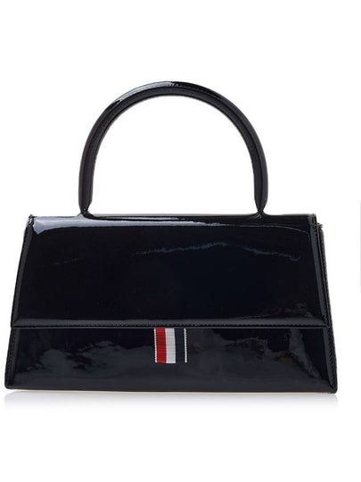 Women's Patent Trapeze Tote Bag Black - THOM BROWNE - BALAAN 2