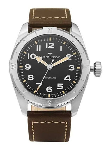 Khaki Field Expedition Leather Watch Black - HAMILTON - BALAAN 1