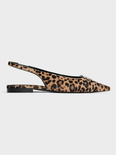 Alma Triomphe Leopard Print Slingback Flat Brown - CELINE - BALAAN 2