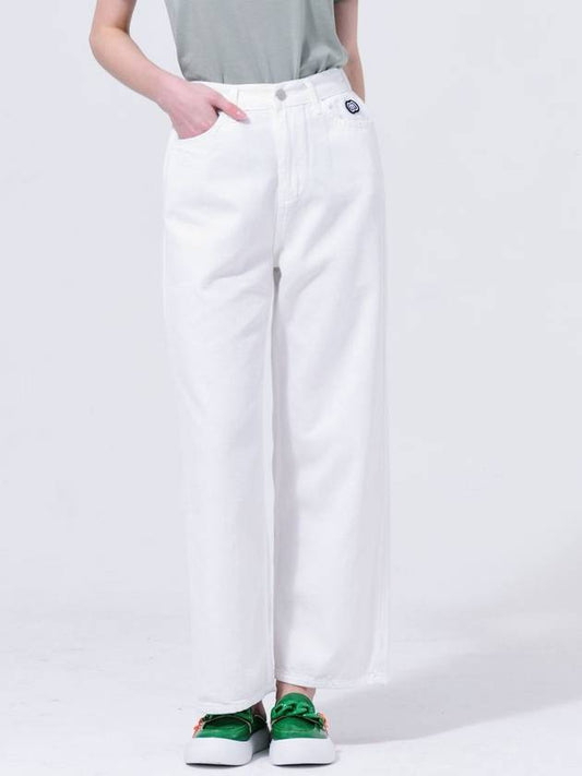 Cotton Soft Non-span Waist Banding Straight Fit Banding White Pants DO3232PT80 - DOYOUKNOWMC GOLF WEAR - BALAAN 2